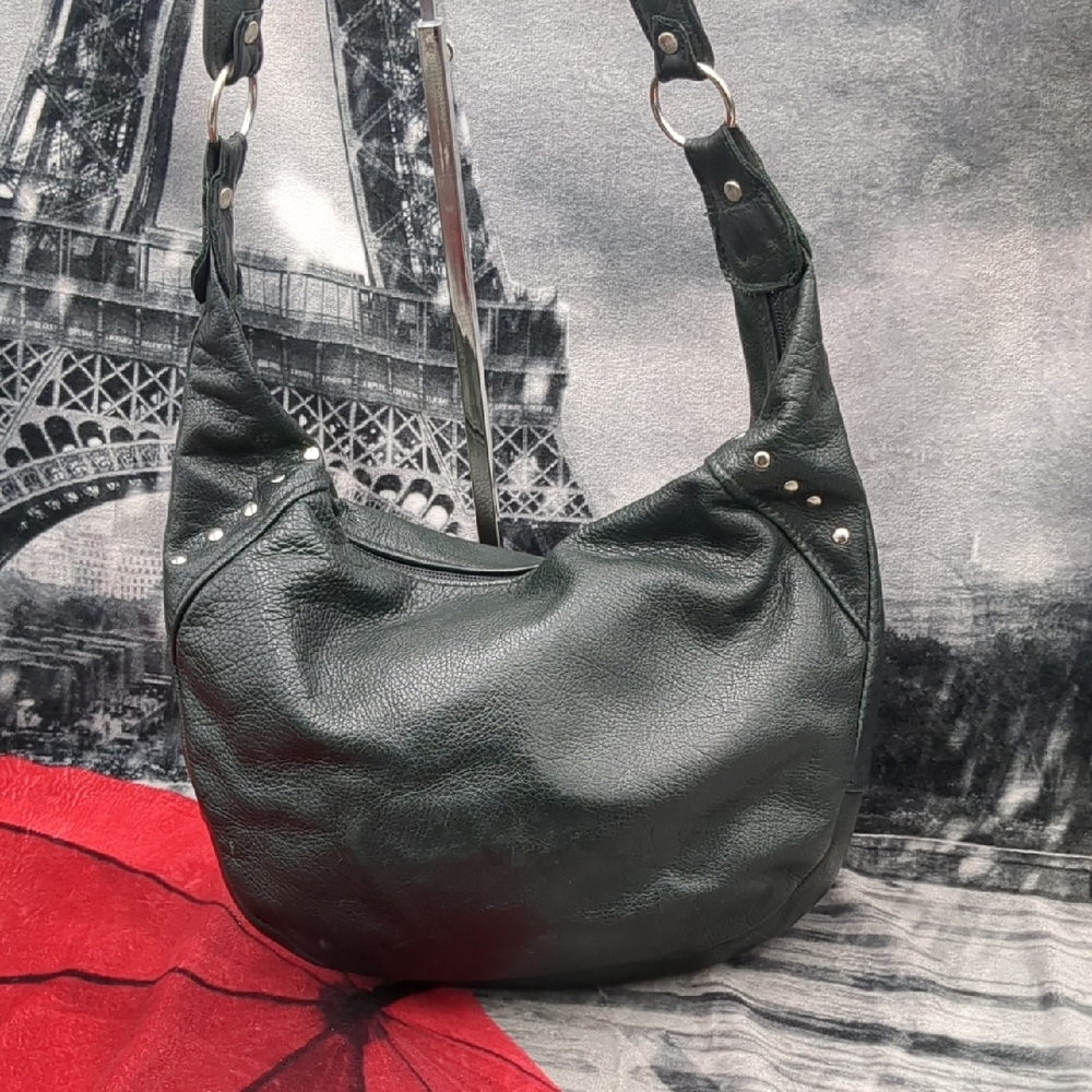 Victoria Leather Black Studded Bag